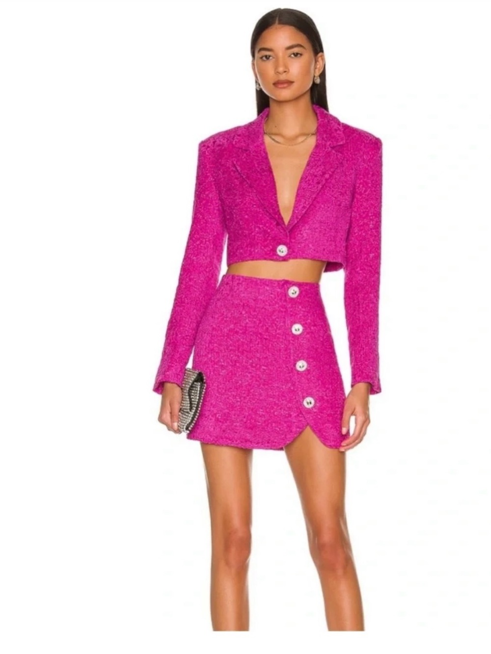 REVOLVE - MAJORELLE - PINK CROPPED BLAZER & SKIRT SET WOMENS XL NEW WITH TAGS